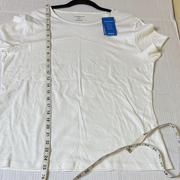 NWT Croft & Barrow White Pima Cotton Tee Sz L Classic Minimalist Wardrobe Basic - Picture 9 of 10